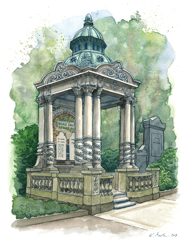 Zeichnungen vom Jüdischen Friedhof in Berlin-Weißensee, Zyklus von 10 Bildern